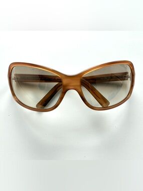 DOLCE & GABBANA Amber Caramel Glossy Sunglasses with Gold Smoke Mirrored Lenses